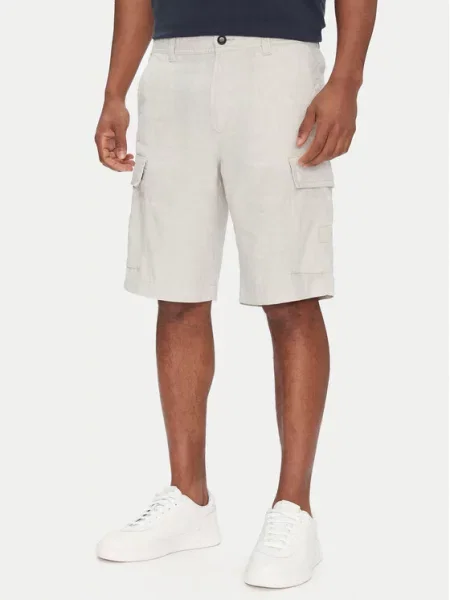 BOSS Szorty materiałowe Tapered Fit beżowy