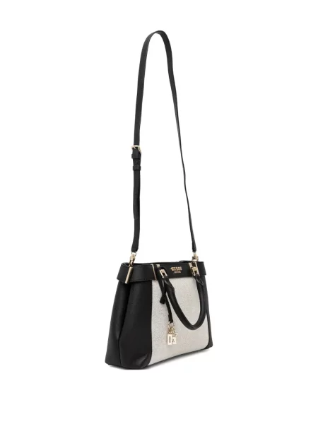 Geantă shopper Guess din canvas negru