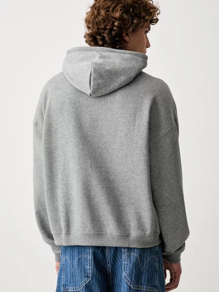 Puma bluza z kapturem z bawełną FUNDAMENTALS szara