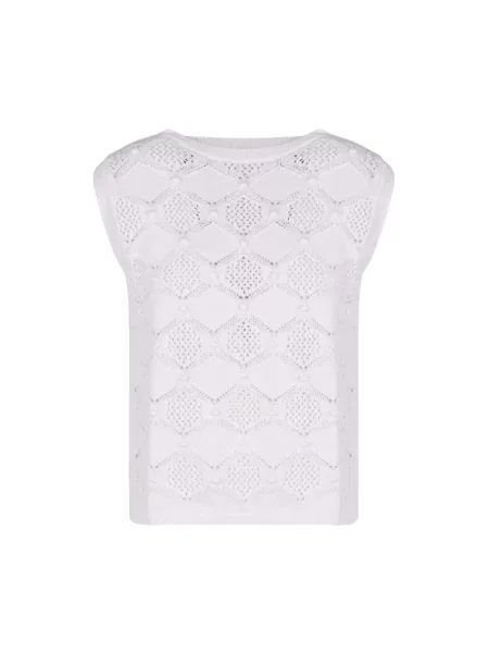 Top Max Mara Studio bez rękawów z okrągłym dekoltem biały