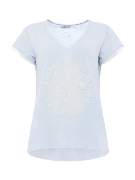 Zwillingsherz Tricou Positive Mind pastel albastru