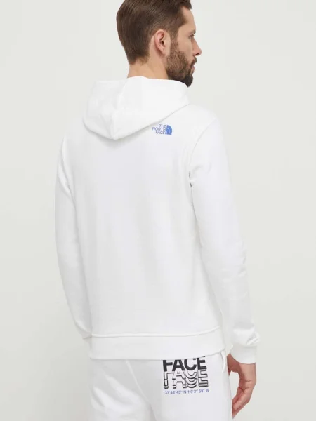 Mikina The North Face s kapucí s potiskem bílá