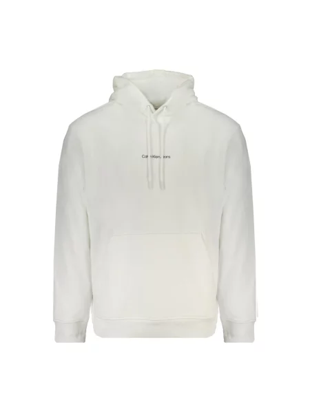 Bluza z kapturem Calvin Klein Jeans z kapturem biała