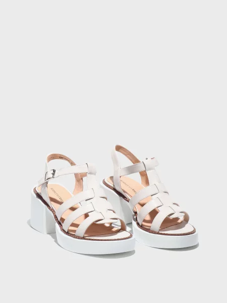 Шкіряні босоніжки Respect білі