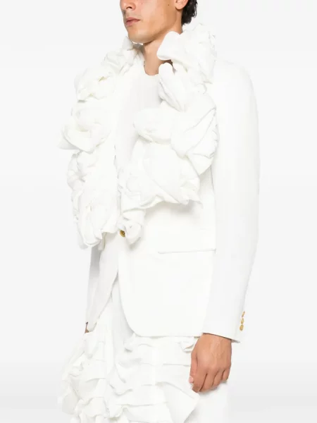 Gėlėtas striukė Comme Des Garçons Homme Plus su raukiniais balta