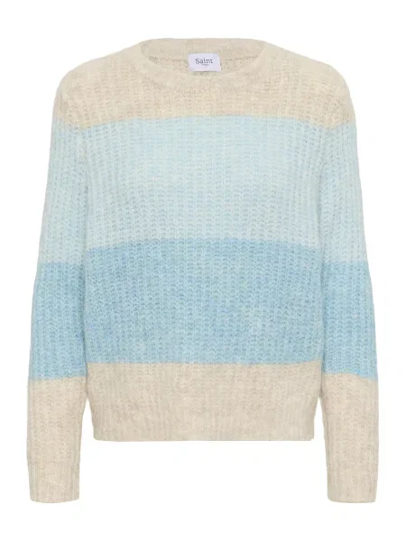 SAINT TROPEZ Pulover amestecat / albastru deschis / albastru amestec bej