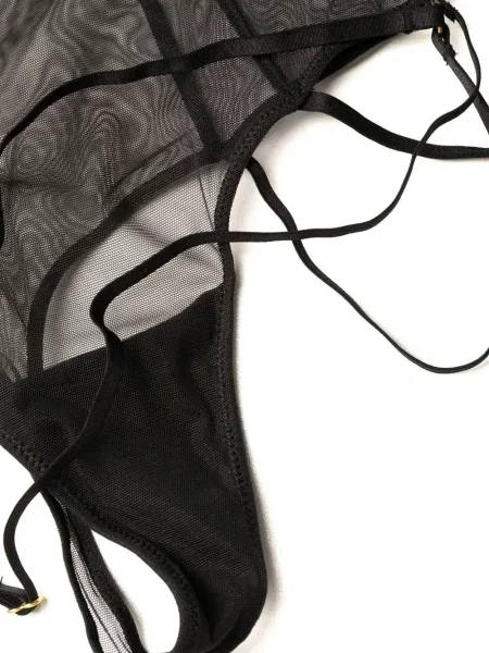 Průsvitné pás kalhotky string Maison Close černé
