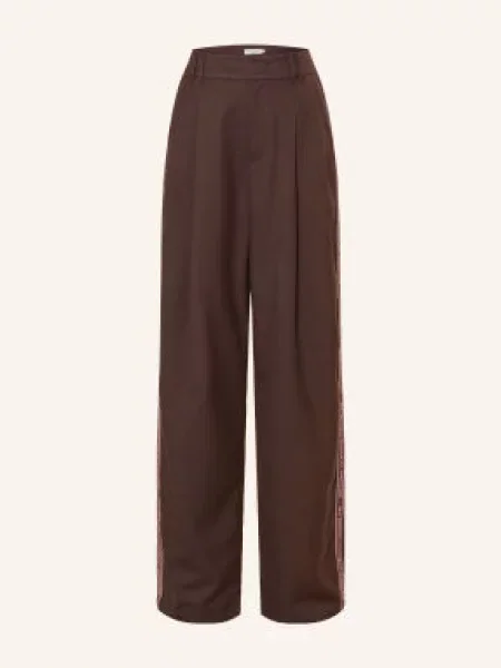 Marc O'polo Denim Kalhoty S Galonovými Pruhy tmavě hnědá růžová