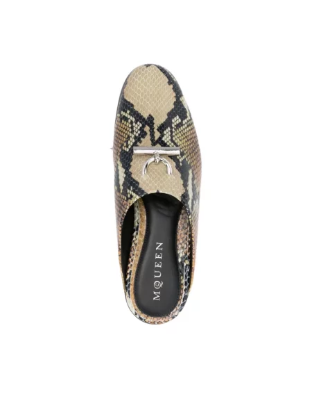 Klapki mules Alexander Mcqueen skórzane wsuwane