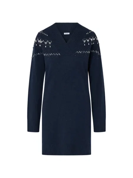 Rochie Liu Jo cu broderie tricotate albastru