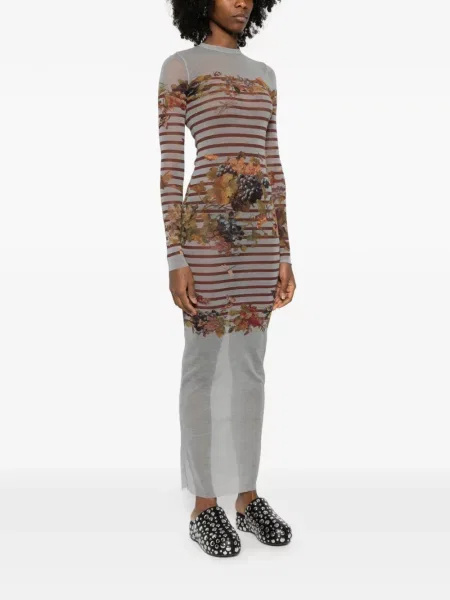 Maksi sukienka maxi Jean Paul Gaultier garniturowa szara