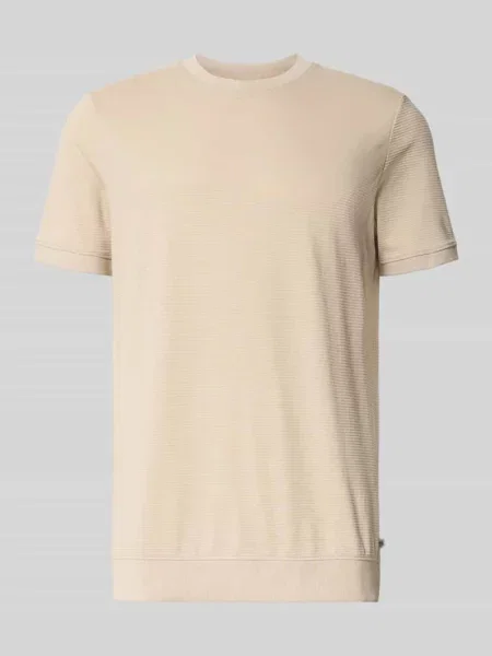 T-shirt o kroju regular fit z Mieszanka bawełny S.oliver Red Label beżowa