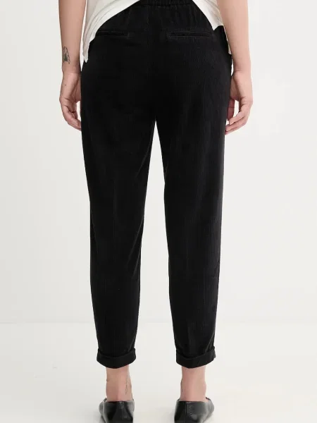 Manšestrové kalhoty United Colors of Benetton high waist černá