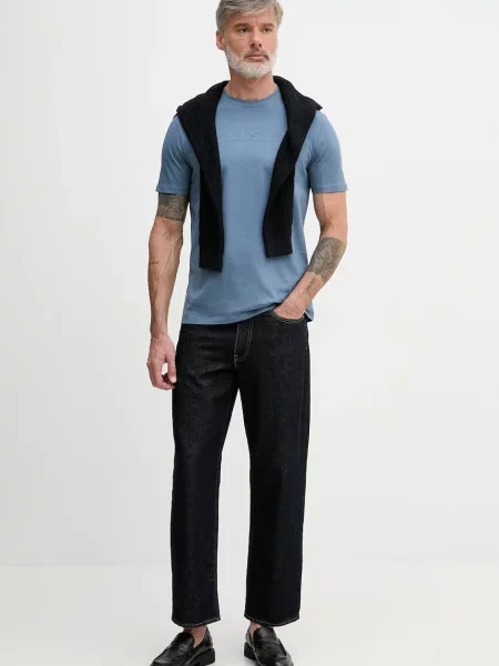 Armani Exchange basic tričko modré