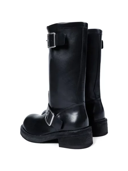 Botine Ann Demeulemeester din piele cu cataramă negru