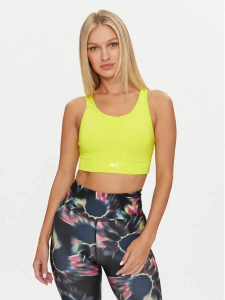 Reebok Топ Train High Support Slim Fit зелений