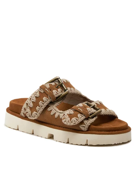 Шльопанці Mou Cognac коричневі