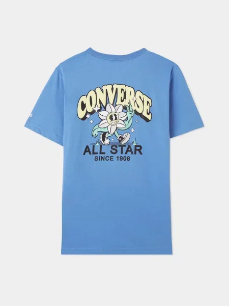 Дитяча Спортивна футболка CONVERSE TRAIL MIX FLOWER GFX T-SHIRT бавовна/поліестер блакитний