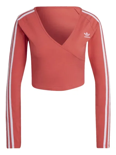 Dzianinowe haftowane polo Adidas w paski szare