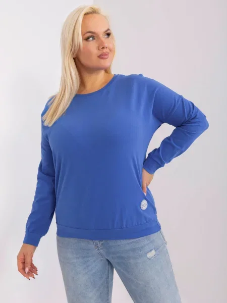 Bluză Fashionhunters cu mâneci lungi lungă albastru