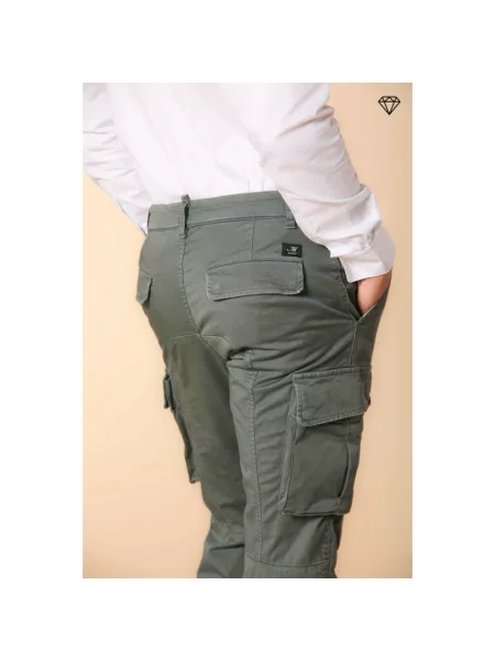 Lniane spodnie cargo Mason's zielone