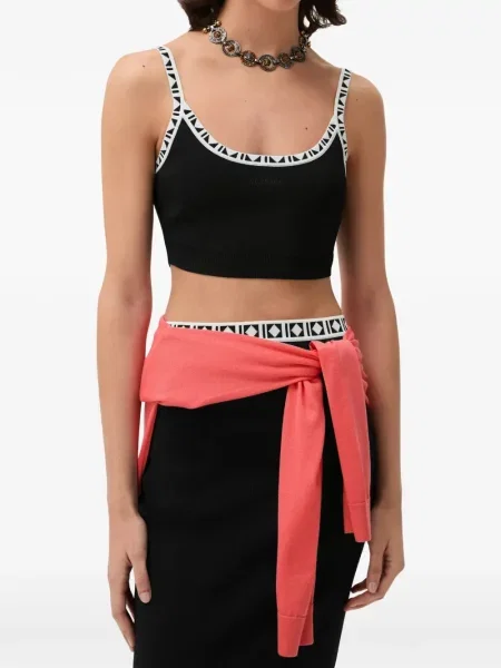 Decupat top Versace din jacard negru