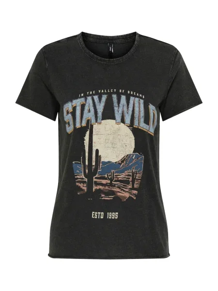 ONLY Tricou ONLLUCY kitt / bleumarin / brocart / negru alb