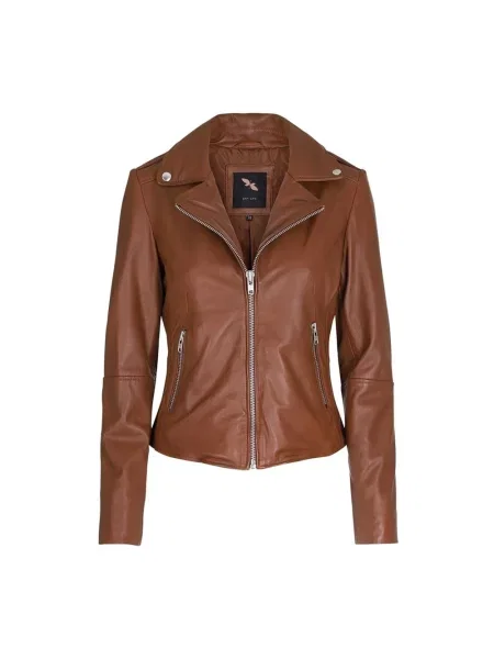 Kurtka skórzana Btfcph brązowa