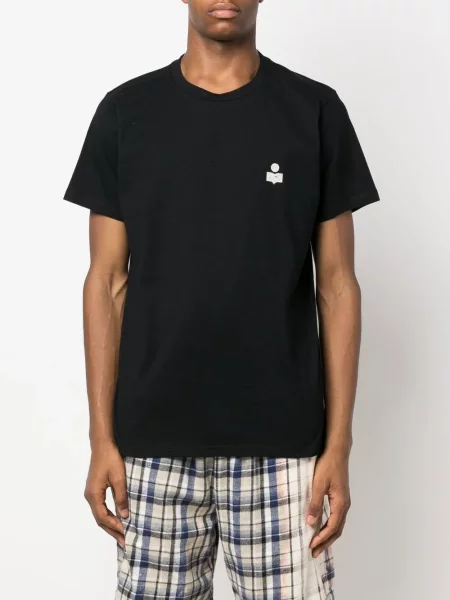 Krátké tričko Isabel Marant s potiskem černé