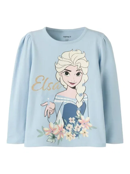 NAME IT Tričko NMFJALA FROZEN svetlomodrá / ružová / čierna biela