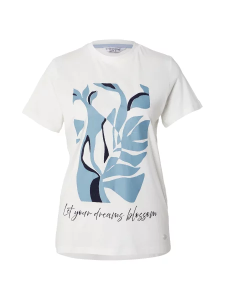 ZABAIONE Tricou albastru fumuriu / negru / murdar alb