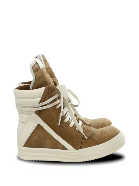 Top Rick Owens cu șireturi din dantelă maro