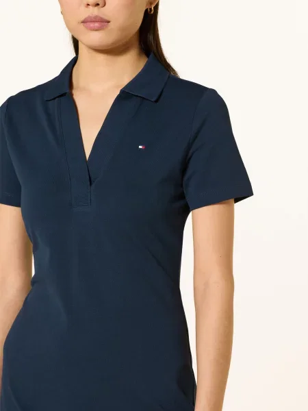 Tommy Hilfiger Šaty Piqué tmavě modrá