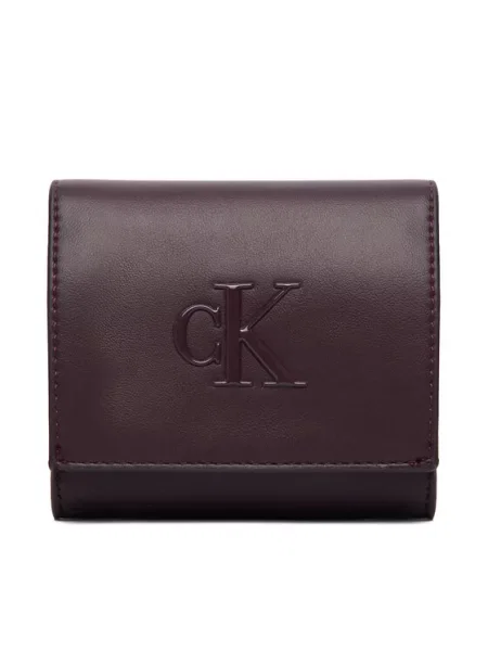 Calvin Klein Pénztárca Bold Ck Medium Bifold Bordó
