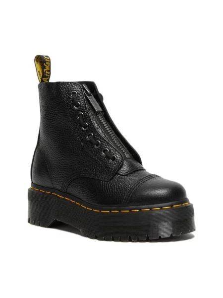 Botki Dr. Martens skórzane na platformie czarne