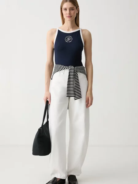 TOMMY HILFIGER Top bleumarin alb