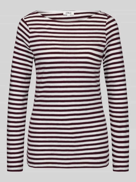 Bluzka z długim rękawem o kroju slim fit z czystej bawełny S.oliver Red Label
