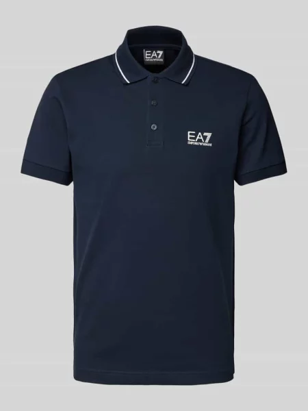 Koszulka polo o kroju regular fit z nadrukiem z logo Emporio Armani Ea7 niebieska