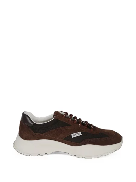 Sneakerși Prada din piele de căprioară maro