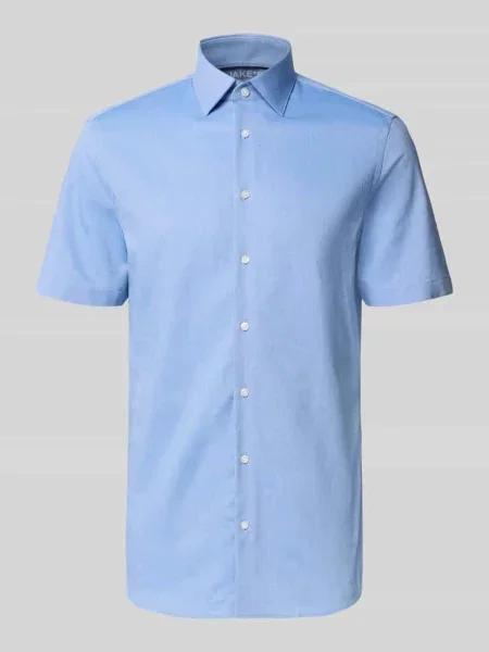 Koszula o kroju slim fit biznes z kołnierzykiem typu kent Jake*s niebieski