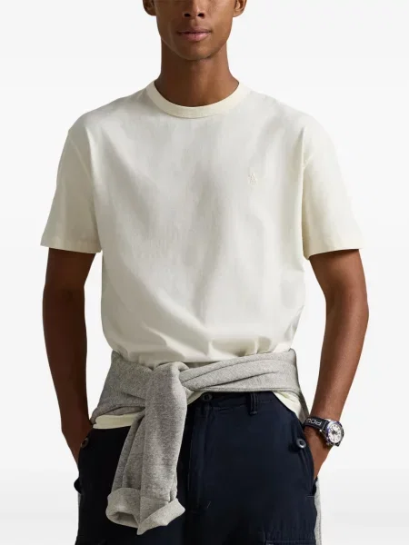 Ριγέ polo Polo Ralph Lauren με κουκούλα με αυτόγραφο λευκό