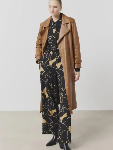 Панталон Answear Lab с широка каройка с висока талия черно