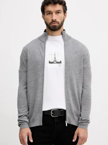 Karl Lagerfeld pulover de lână gri