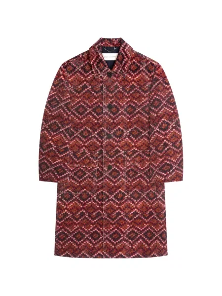 Palton Dries Van Noten de catifea cord cu imagine roșu