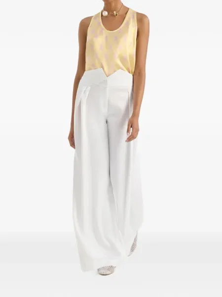 Pantaloni Genny plisate alb