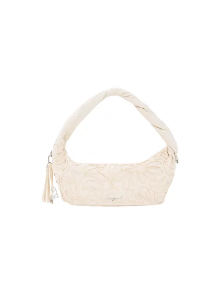 Desigual Geantă de umăr alb lână bej