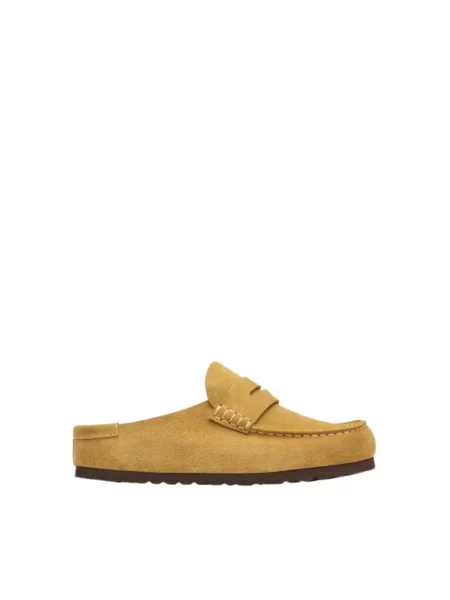 Klapki Birkenstock skórzane brązowe