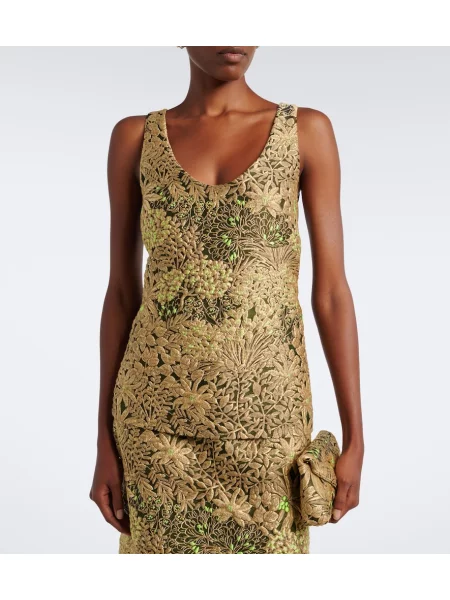 Top Dries Van Noten cu model floral din jacard
