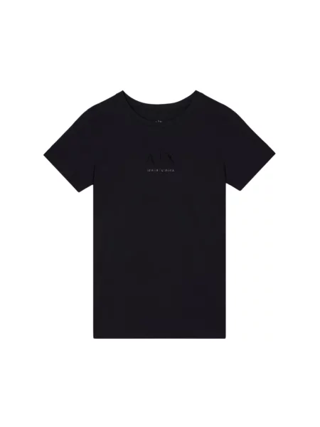 T-shirt z okrągłym dekoltem i logo Armani Exchange czarna