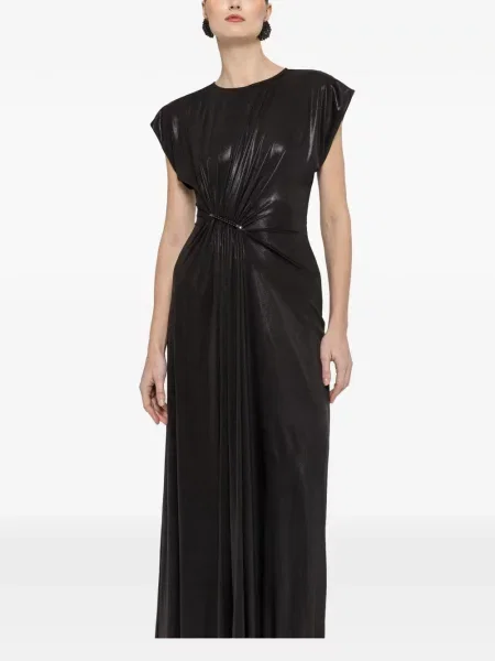 Maxi rochie maxi Nissa cu volane de costum negru